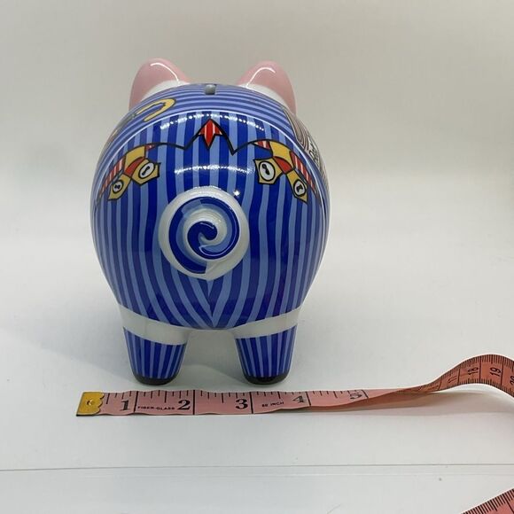 Colorful Ritzenhoff London City Banker Piggy Bank with Stripes - Picture 2 of 8